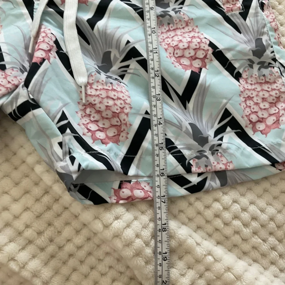 Hawaii Five-O Davin‎ Swim Shorts - Teal with Pink Pineapples - Size 2X
